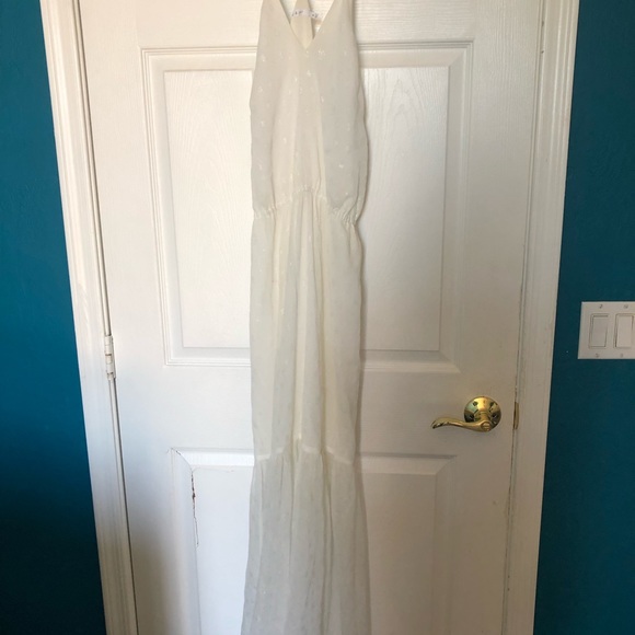 Ali & Jay White Halter Gown Maxi Summer Dress Size M - Picture 4 of 8